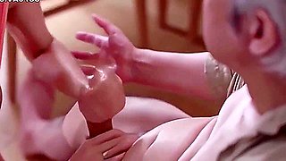 Japanese Stepfather-in-law Spy Her Stepdaughter-in-law, Exciting Her Sucking Her Boobs And Inserting Finger Pussy And Them Are Caught By The Husband, Fucking