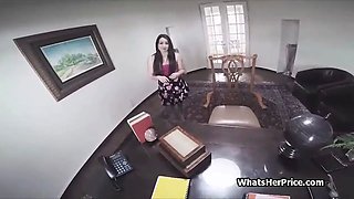 Boss testing out secretary teen candidate