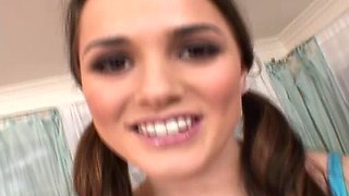 Tori Black Skinny Pigtail Brunette Teen POV Deepthroat Blowjob