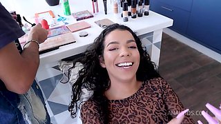 Behind the Scene from Busty Brazilian beauty piss drinker Larissa