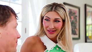 The sexy milf in high heels seduced her lover with big tits