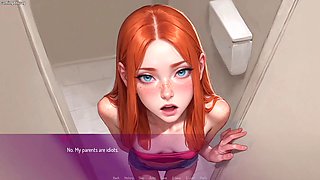 Horny wife fucked by a stranger in a public toilet and cheated on by her husband - 3D hentai animated porn - Mila AI