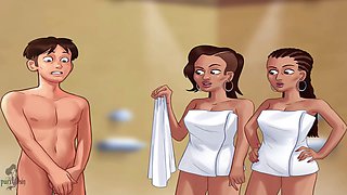 Scorching hot gamer babe plays Summertime Saga uncensored