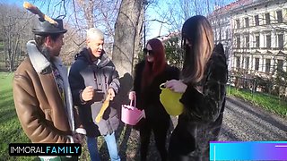 Easter Bunny Sluts Katy And Mia Get Cunts Stuffed In Taboo Egg Hunt! With Matt Bird, Katy Rose And Porno Dan