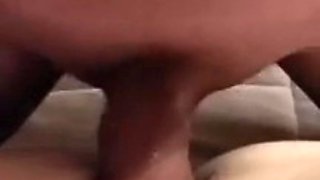 Cum dripping cumshot into pussy and pushing back