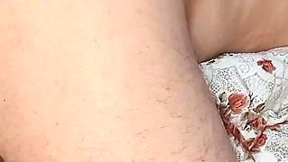 Femdom Wife Shoves a 30cm Long Butt Plug Deep in Sissy Husband While Giving a Handjob