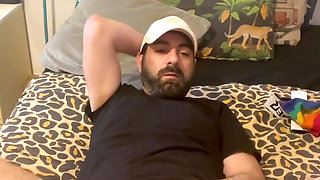 Just a T-shirt and a Jockstrap and the Bed Play Begins