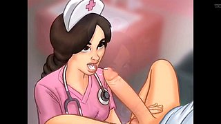 Kinky nurse gives a wild blow job to a massive cock in a 3D fantasy