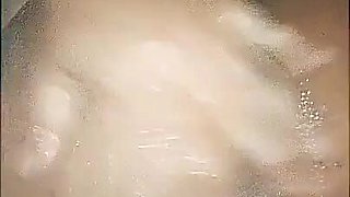 Busty Girl with Hairy Pussy Cums in the Bathroom