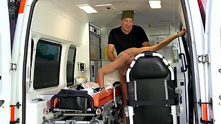 German - Hard Sex In Ambulance Car
