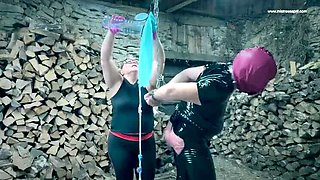 Hardcore BDSM with Dominatrix Mistress April - Pervert Woodroom Punishment