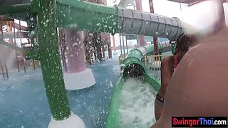 Water park fun with big bum Asian GF