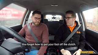 This cougar has is all blonde, Big Tits and a thirst for cock - faux driving school