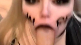 Blonde Whore Sucks Daddy's Cock