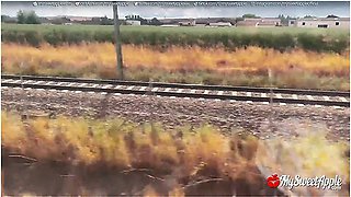 Public Sex In The Train, Risky Flashing, Doggystyle And Cumwalk / Real Amateur Couple