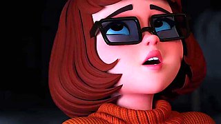 Poor Velma got trapped by dozens of flying dicks and was gangbanged