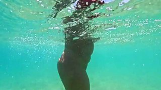 Emma Voyeur Naked Underwater Pool Play - Amateur MILF Tease Big Ass & Titties Flashing