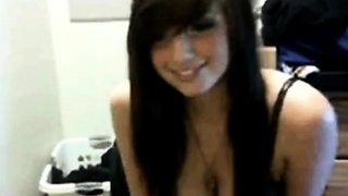 Redhead Webcam Girl Shows Off Her Tattooed Feet and Tits