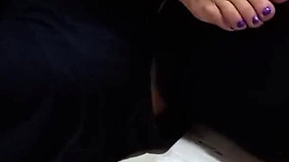 Foot worship on the floor