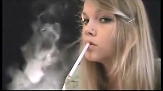 Beautiful blonde girl smoking her VS120's... Mika