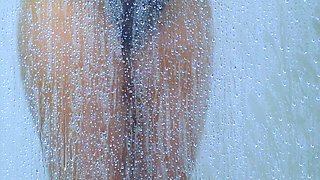 College Tanned Gorgeous Girl Take a Shower in Bikini