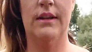 Outdoor BJ with Cum Walk - British Big Tits MILF