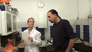 Hot German lady take dick in the kitchen