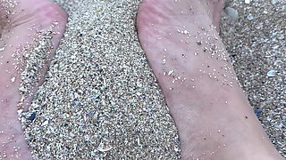 Beach Day Rub My Big Sexy Feet in the Sand