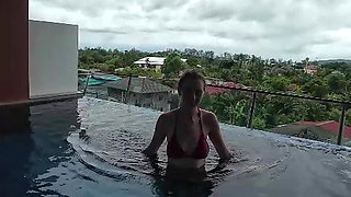 Having Fun In Our Pool And My Pussy Being Pummelled Into A Creamy Mess!