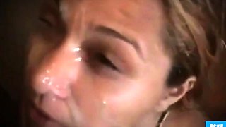 Amateur Latina Facial and Cum Swallowing