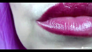 A Depraved Mature Bitch with Purple Hair and Big Tits Masturbates