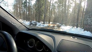Naked Russian Babe Pours Washing Liquid on Her Big Ass