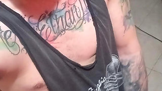 This young man masturbates his beautiful and big penis until he cums with large loads of cum