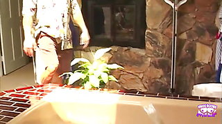 An Innocent Blonde Honey Gets Naked in the Jacuzzi and Gets Slammed by the Neighbor