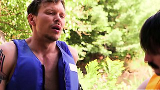 Ethan Chase and Seb Leblan having outdoor sex
