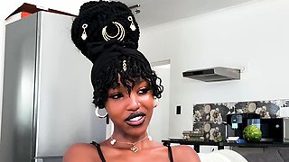 Petite ebony teen on first time casting