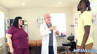 Hot Fat Nurse Alexxxis Allure Runs Some Tests on Patient's BBC