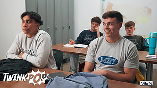 TWINKPOP - Professor Greg Dixxon Sucks Jake Preston's Cock After Catching Him Stroking In Class