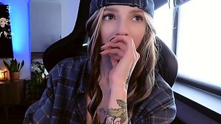 Cute blonde teen shows tit pussy and ass
