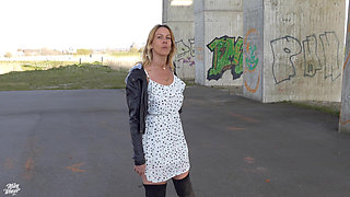 Blonde Gets It Publicly! Love Balls!