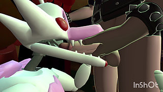 Fnaf Mangle and Sexy Roxanne Wolf Blowjob