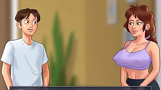 Yoga pants fantasy with loud moans and animated adventures