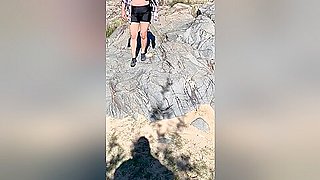 River Hike &amp; Outdoor Fuck on Rock
