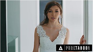 Bride Maya Woulfe Caught Anxious Fiance Sucking His Caring Stepmom Reagan Foxxs Breasts