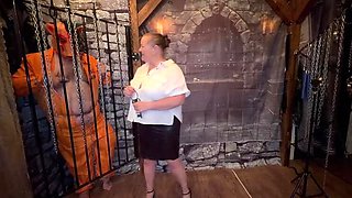 Governess Domination: Piggy Slave Humiliated in Dungeon with Big Tits and Body Hair Fetish