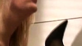 Innocent Busty blonde fingering and toying pussy