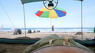 Almost Caught Having Risky Sex with a Stranger on the Beach!