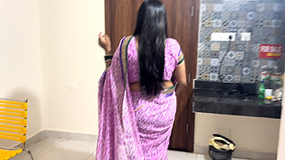 Indian Desi Saree wali Liza bhabhi fucked by her Besharam Devar in standing doggy style with clear hindi conversations