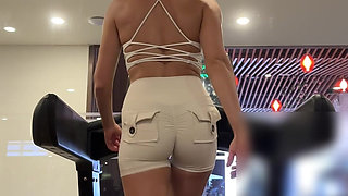 Tight Shorts Gym Workout with Back and Booty Focus