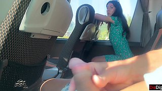 Crazy guy decided to take a quick fap on public bus - the girl sitting near him agreed to help